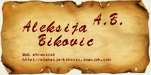 Aleksija Biković vizit kartica